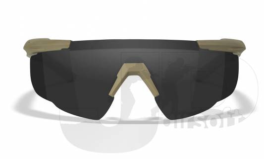 Wiley X Saber Advance Glasses - Tan Frame /Grey/Clear/Rust